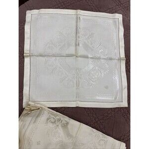 vintage irish linen napkins Ivory Set Of 8